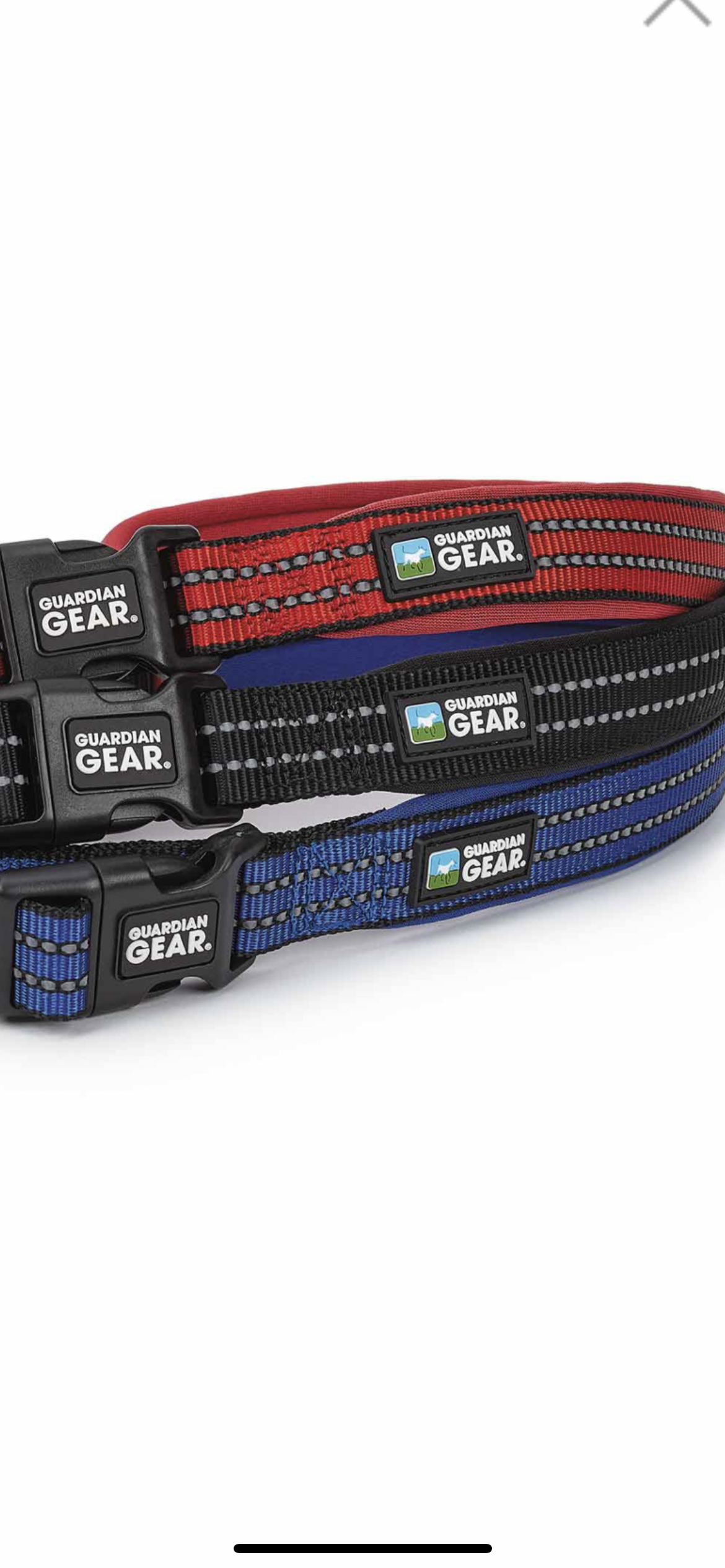 Guardian Gear Reflective Nylon O-Ring Collars 25-27" CHOOSE COLOR RED, BLUE, BLK