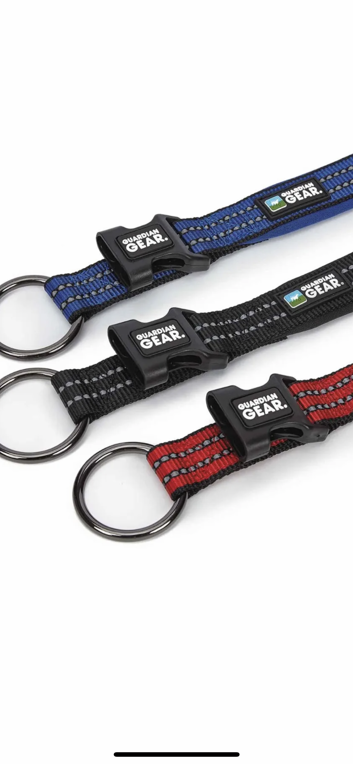 Guardian Gear Reflective Nylon O-Ring Collars 25-27" CHOOSE COLOR RED, BLUE, BLK