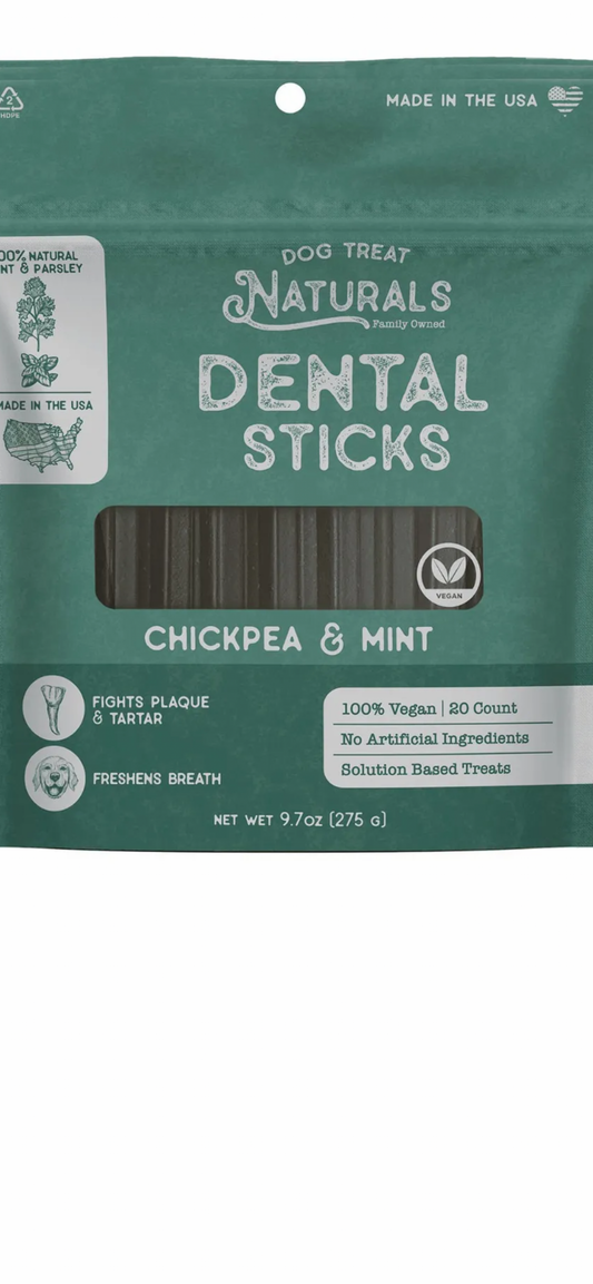 Dog Treats Naturals Chickpea & Mint Dental Sticks 20ct