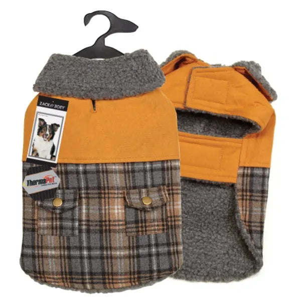 Zack & Zoey ThermaPet Plaid Duck Coats