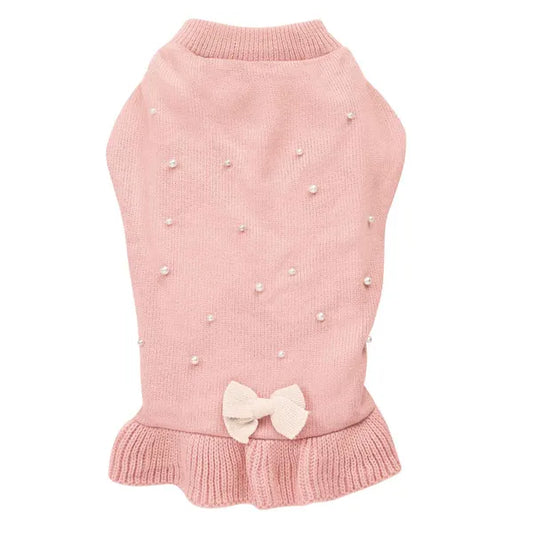 Casual Canine Pink & Pearls Sweater Dresses