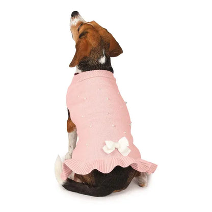 Casual Canine Pink & Pearls Sweater Dresses