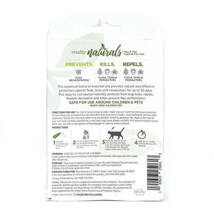 Vetality Naturals Flea & Tick Topicals 3 Month Cat